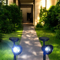 2 x LED Solarleuchten Solarstrahler Gartenstrahler Solar...