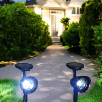 2 x LED Solarleuchten Solarstrahler Gartenstrahler Solar Lampen Solarbeleuchtung