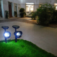 2 x LED Solarleuchten Solarstrahler Gartenstrahler Solar Lampen Solarbeleuchtung