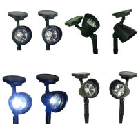 2 x LED Solarleuchten Solarstrahler Gartenstrahler Solar Lampen Solarbeleuchtung