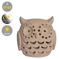 LED Solar Figur Eule sand o. rotbraun Solarleuchte Dekolampe Außen-Leuchte-Lampe sand