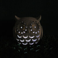 LED Solar Figur Eule sand o. rotbraun Solarleuchte Dekolampe Außen-Leuchte-Lampe sand