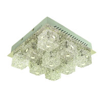 Deckenleuchte Chrysta 9 xHalogen + 27 LED farbwechselnd Lampe Chrom Glas Draht