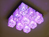 Deckenleuchte Chrysta 9 xHalogen + 27 LED farbwechselnd Lampe Chrom Glas Draht