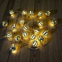LED Lichterkette Glanzkugeln 20 flg batteriebetrieben warmweiß Dekoleuchten