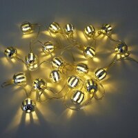 LED Lichterkette Glanzkugeln 20 flg batteriebetrieben warmweiß Dekoleuchten
