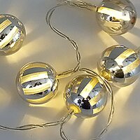LED Lichterkette Glanzkugeln 20 flg batteriebetrieben warmweiß Dekoleuchten