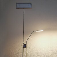 LED-Stehleuchte Loren LED-Deckenfluter mit LED-Leseleuchte nickel Fluter dimmbar