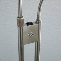 LED-Stehleuchte Loren LED-Deckenfluter mit LED-Leseleuchte nickel Fluter dimmbar