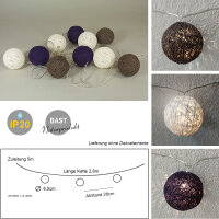 LED Lichterkette Ball 10 flammig Lichtfarbe warmweiß Innen, Dekoration Leuchte