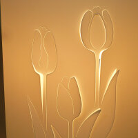 Elegante wunderschöne Tisch-Deko-Leuchte-Lampe TULPE Kunststoff Tischlampe