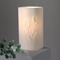 Elegante wunderschöne Tisch-Deko-Leuchte-Lampe TULPE Kunststoff Tischlampe