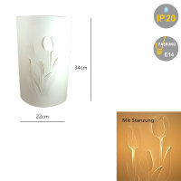 Elegante wunderschöne Tisch-Deko-Leuchte-Lampe TULPE Kunststoff Tischlampe