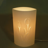Elegante wunderschöne Tisch-Deko-Leuchte-Lampe TULPE Kunststoff Tischlampe