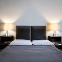 2 x Moderne Nachttischleuchte Tischleuchte Jannis mit Touch Dimmer Tischlampe nickel