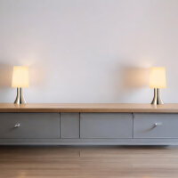 2 x Moderne Nachttischleuchte Tischleuchte Jannis mit Touch Dimmer Tischlampe nickel