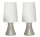 2 x Moderne Nachttischleuchte Tischleuchte Jannis mit Touch Dimmer Tischlampe nickel