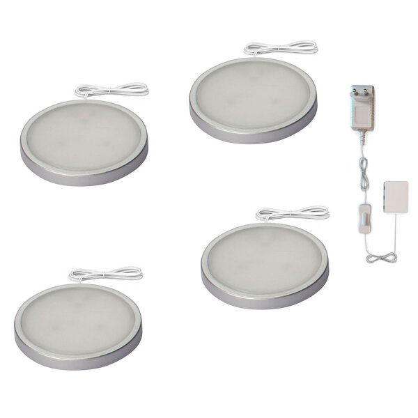 LED Unterbauleuchten 4er Set Möbelanbauleuchte extra flach 4x1,5Watt 3000K 120lm