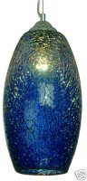 Pendelleuchte "Pat" Bar-Theken-Lampe Mosaikglas blau Hänge-Decken-Leuchte
