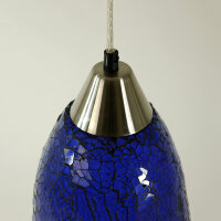 Pendelleuchte "Pat" Bar-Theken-Lampe Mosaikglas blau Hänge-Decken-Leuchte