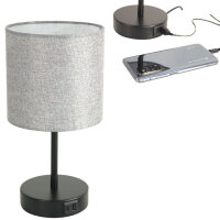 Tischleuchte Alan schwarz/grau USB & Type C Anschluss
