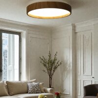 LED Dekenleuchte Senja rund D: 48cm holzoptik/weiß Lichtfarbe warm-kaltweißß