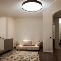 LED Dekenleuchte Senja rund D: 48cm holzoptik/weiß Lichtfarbe warm-kaltweißß