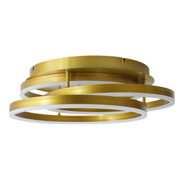 Moderne LED Dekenleuchte Alwa messingfarbig D:50cm