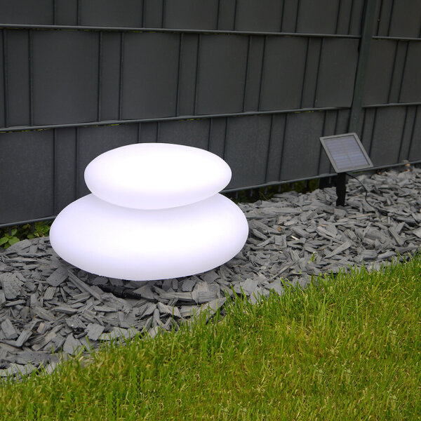 LED-Solar-Dekostein Duo Lichtobjekt Solarleuchten Gartendekoration Wegeleuchte