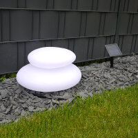 LED-Solar-Dekostein Duo Lichtobjekt Solarleuchten...