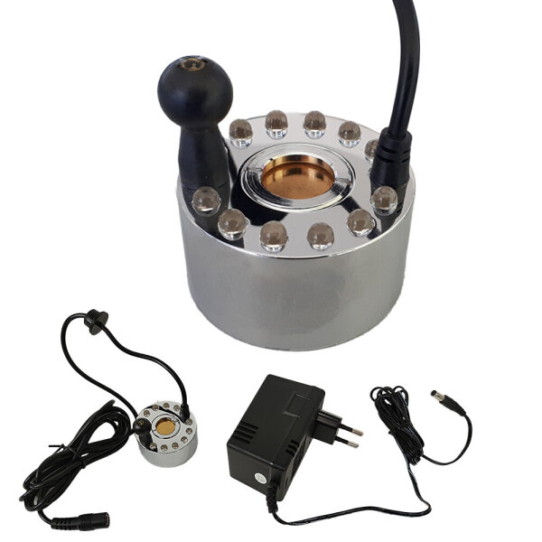 LED Vernebler mit Trafo 24V Luftbefeuchter 12 LED farbwechselnd+Netzteil Nebler