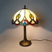 Tischleuchte Chantal 46cm Echtglas Tiffany-Stil Lampe...