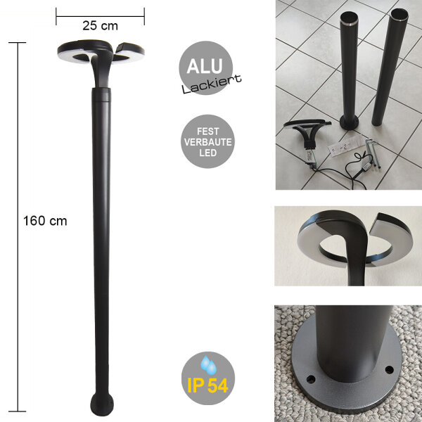 LED Stehleuchte Haag schwarz 160cm