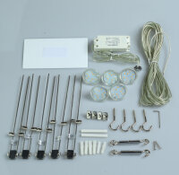 LED Seilsystem mit 5 Strahler Spotleuche Schienensystem Spotlight