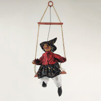 Beleuchtete Hexe auf Schaukel, Dekoration zum Aufhängen Halloween Leuchte Lampe