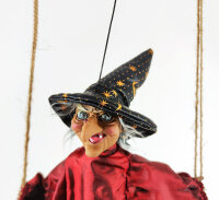 Beleuchtete Hexe auf Schaukel, Dekoration zum Aufhängen Halloween Leuchte Lampe