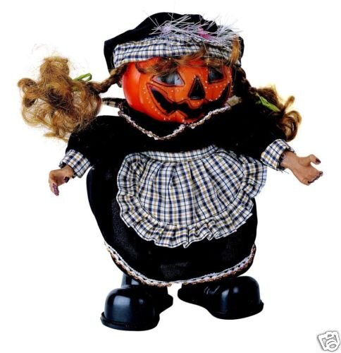 Beleuchteter Kürbis "Weiblein" Dekoration mit Farbwechsler, Halloween, Geschenk