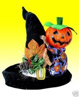 Beleuchtetes Kürbismännlein auf dem Hut, Dekoration Halloween Dekoleuchte