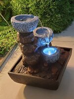 Zimmer-Tischbrunnen mit LED Beleuchtung Kaskaden...