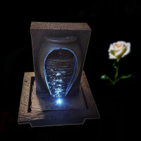 Zimmer-Tischbrunnen mit LED Beleuchtung Zen oval Springbrunnen Raumbefeuchter