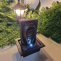 Zimmer-Tischbrunnen mit LED Beleuchtung Zen oval Springbrunnen Raumbefeuchter