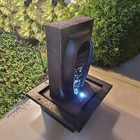Zimmer-Tischbrunnen mit LED Beleuchtung Zen oval Springbrunnen Raumbefeuchter