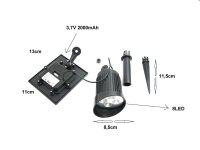 Solar Gartenstrahler Nelis mit 8LED 120lm Solarleuchte Bodenstrahler Spotlight 1 x Stück