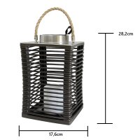 LED Solarleuchte Laterne Riona mit Kerzen-Flackerlicht Solarlampe Dekolampe  Braun