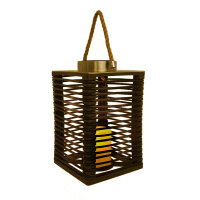 LED Solarleuchte Laterne Riona mit Kerzen-Flackerlicht Solarlampe Dekolampe  Braun