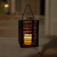 LED Solarleuchte Laterne Riona mit Kerzen-Flackerlicht Solarlampe Dekolampe  Braun