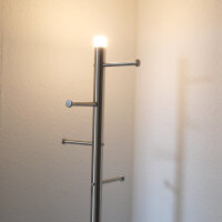 Garderobenständer mit LED Beleuchtung Metall Kleiderständer H180cm Flurgarderobe Silber