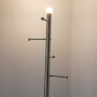 Garderobenständer mit LED Beleuchtung Metall Kleiderständer H180cm Flurgarderobe Silber