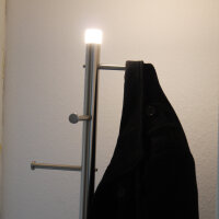 Garderobenständer mit LED Beleuchtung Metall Kleiderständer H180cm Flurgarderobe Silber