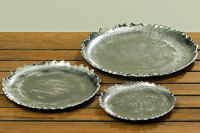 3 x Deko Teller Flaire Aluminium silber rund D16-22-27cm...